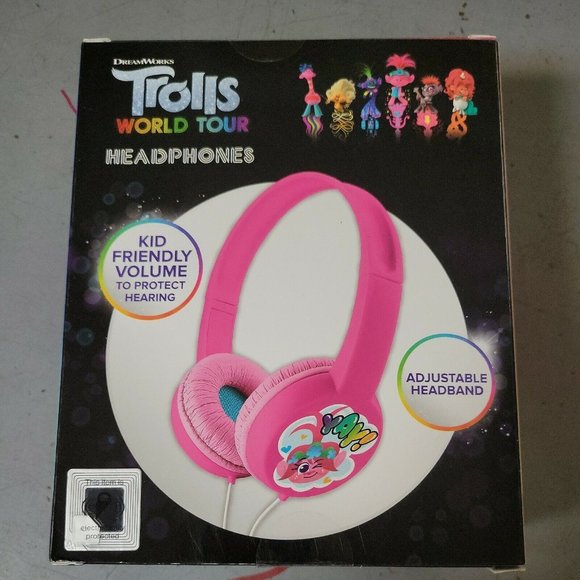 NEW Trolls World Tour Headphones Safe-Aux-In headphone Kid-friendly Volume - Picture 1 of 4
